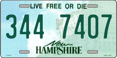 NH license plate 3447407