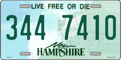 NH license plate 3447410