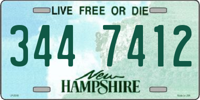 NH license plate 3447412