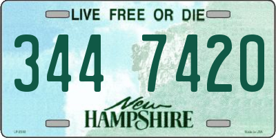 NH license plate 3447420