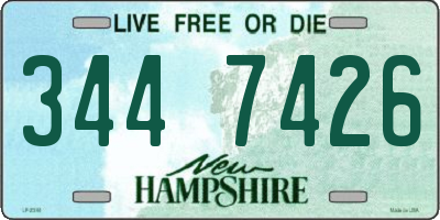 NH license plate 3447426