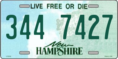 NH license plate 3447427