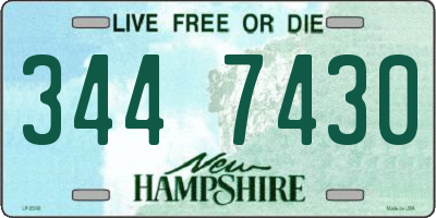 NH license plate 3447430
