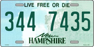 NH license plate 3447435