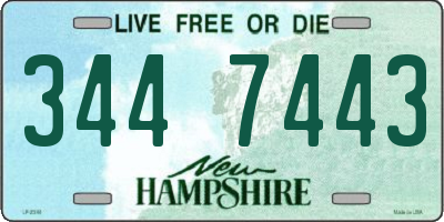 NH license plate 3447443