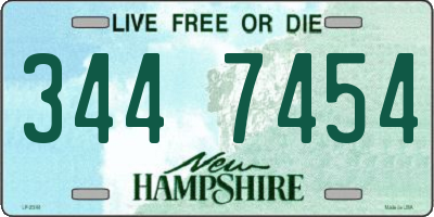 NH license plate 3447454