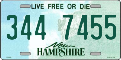 NH license plate 3447455
