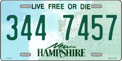 NH license plate 3447457