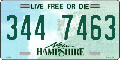 NH license plate 3447463
