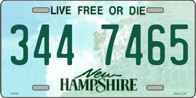 NH license plate 3447465
