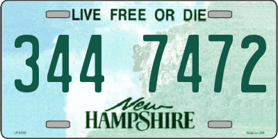 NH license plate 3447472