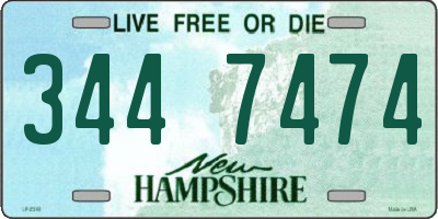 NH license plate 3447474