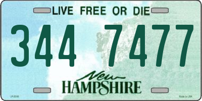 NH license plate 3447477