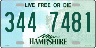 NH license plate 3447481