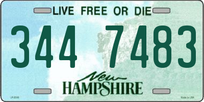 NH license plate 3447483