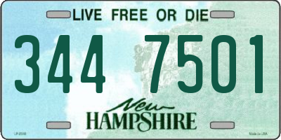 NH license plate 3447501