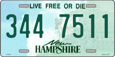 NH license plate 3447511