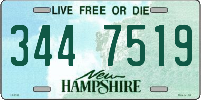 NH license plate 3447519