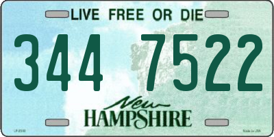 NH license plate 3447522