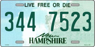 NH license plate 3447523