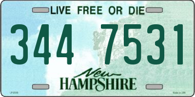 NH license plate 3447531