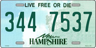 NH license plate 3447537