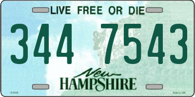 NH license plate 3447543