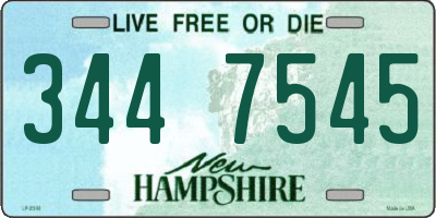 NH license plate 3447545