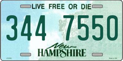 NH license plate 3447550