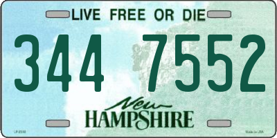 NH license plate 3447552