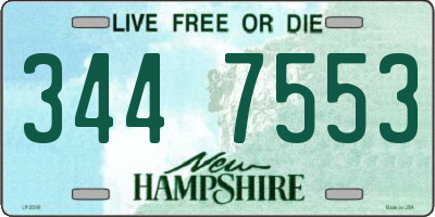 NH license plate 3447553