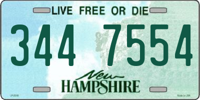 NH license plate 3447554