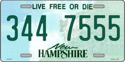 NH license plate 3447555