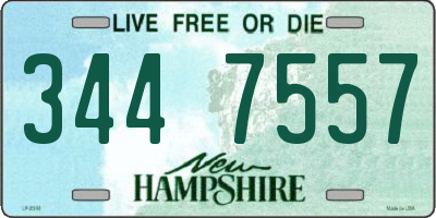 NH license plate 3447557
