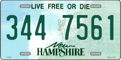 NH license plate 3447561