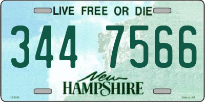 NH license plate 3447566