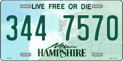 NH license plate 3447570