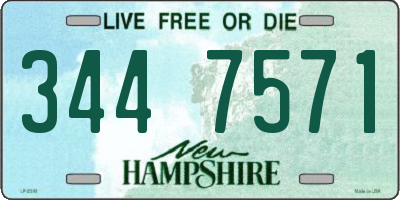 NH license plate 3447571