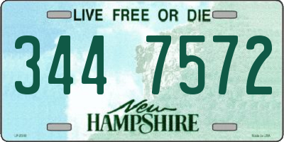 NH license plate 3447572