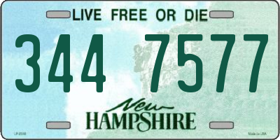 NH license plate 3447577