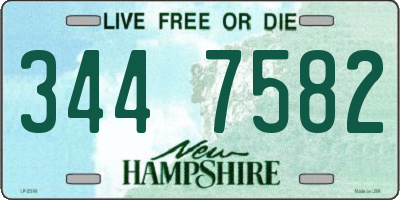 NH license plate 3447582