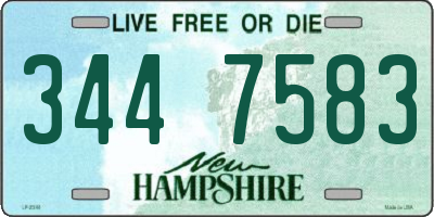 NH license plate 3447583