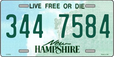 NH license plate 3447584