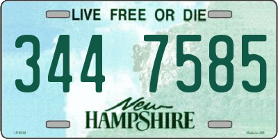 NH license plate 3447585