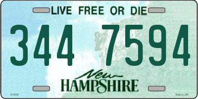 NH license plate 3447594