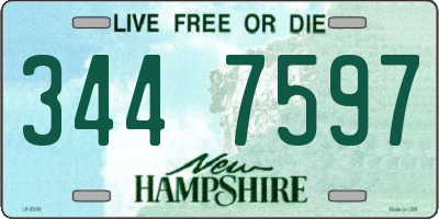 NH license plate 3447597