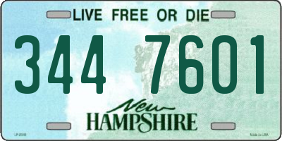 NH license plate 3447601