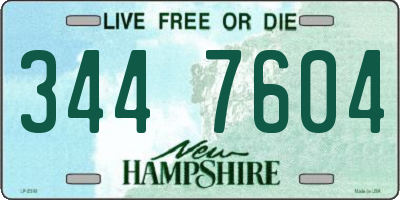 NH license plate 3447604