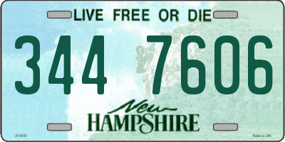 NH license plate 3447606