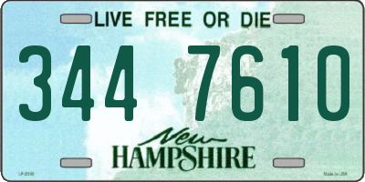 NH license plate 3447610